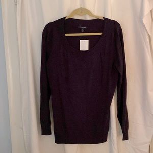 Lands End Navy Lightweight Scoop Neck Cotton Sweater L NWT -Nice!